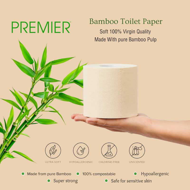 Premier Bamboo Toilet Roll 180 Pulls 6x1